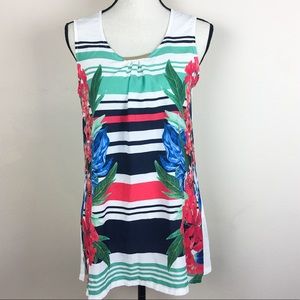 Antea Floral Print Sleeveless Blouse Top